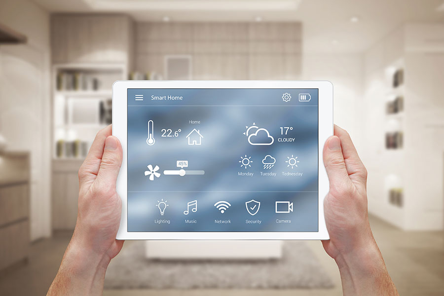 Smart tablet used for indoor air quality testing in Huntington