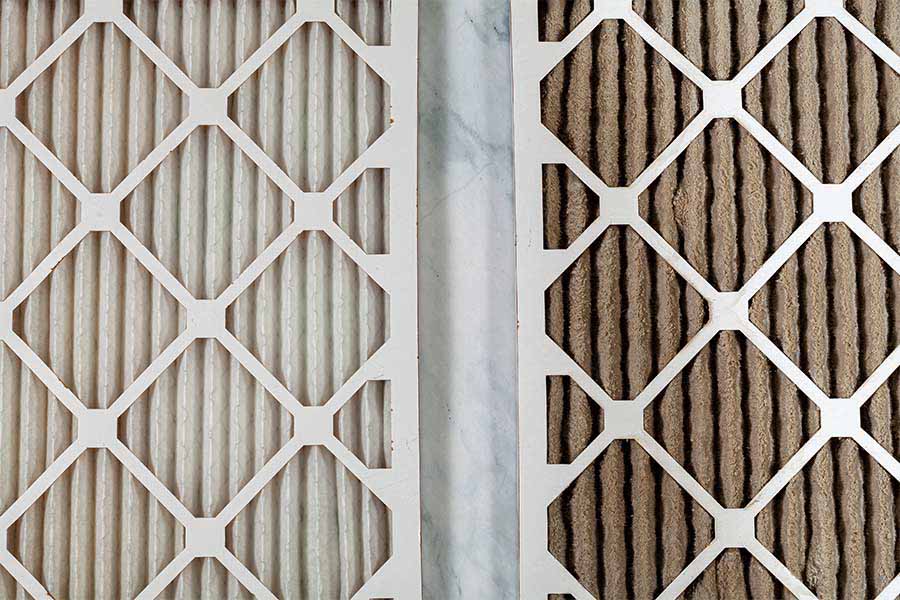 Clean and dirty AC filters.